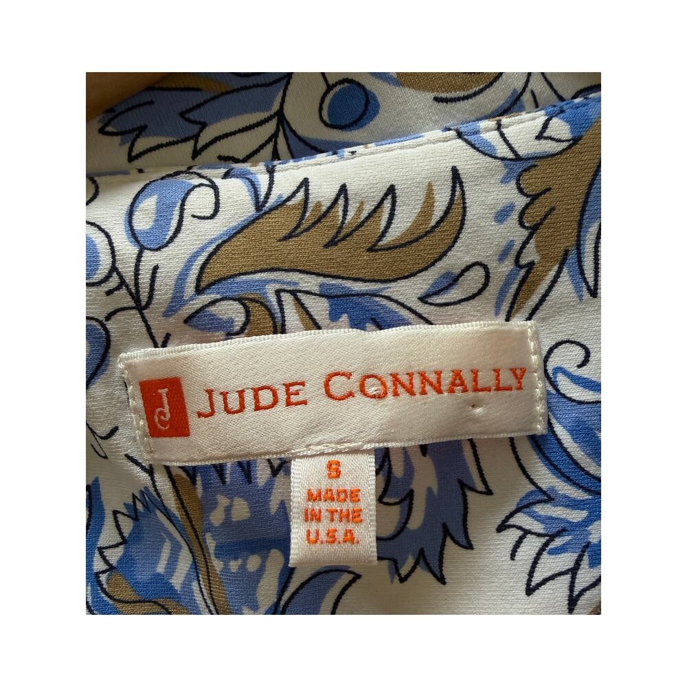 Jude Connally Small Blue White Floral Print Shift Tunic Dress Short Sleeve - Picture 3 of 7
